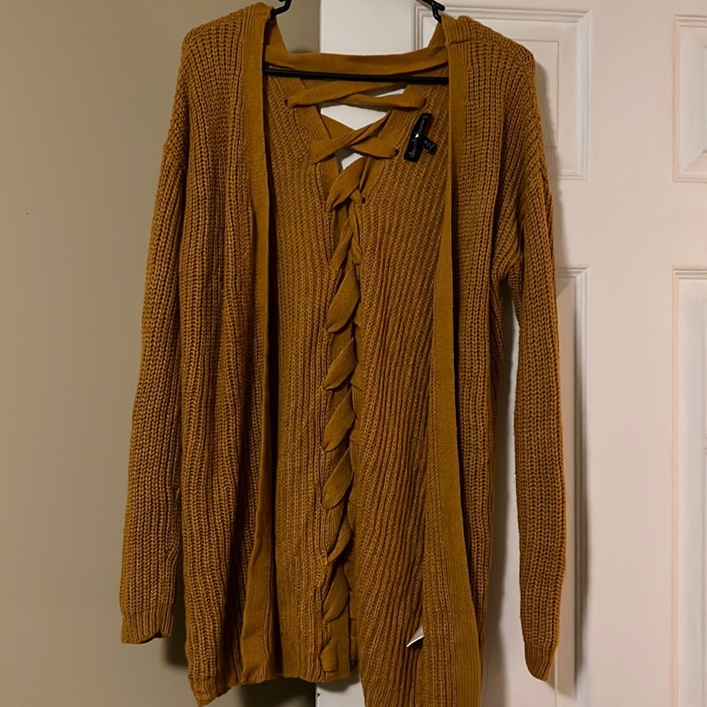 Mustard color cardigan